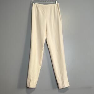 Worth Ivory Silk High Waisted Trouser Dress Pants 4